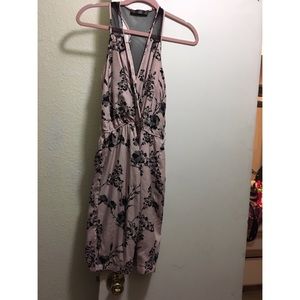 Pink and black sleeveless dress
