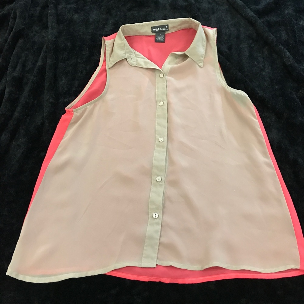Color blocked tank blouse