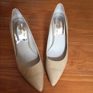 Michael Kors nude patent pumps