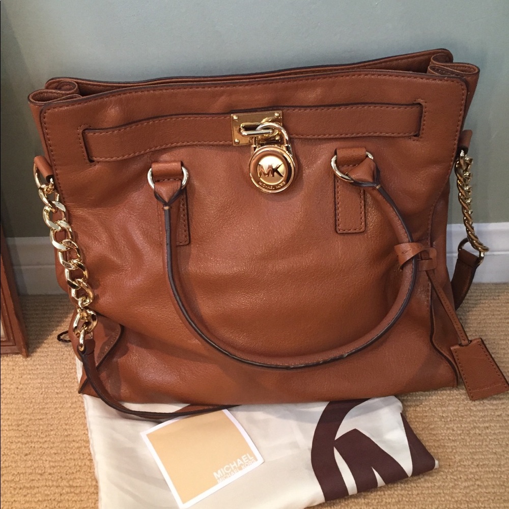 Large Hamilton satchel in brown leather