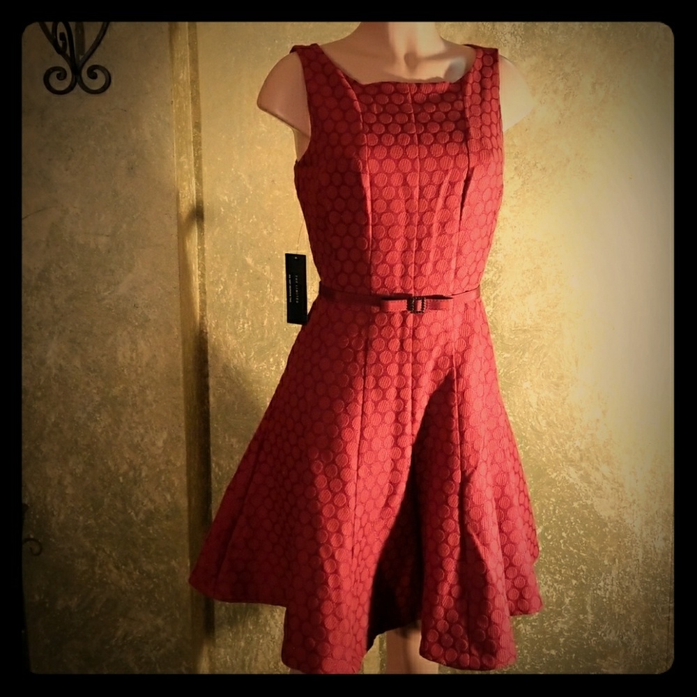 NWT The Limited Belted Red Dot Dress