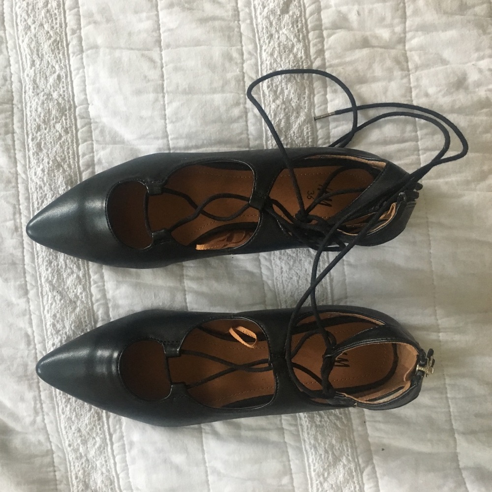 Black lace up sandals