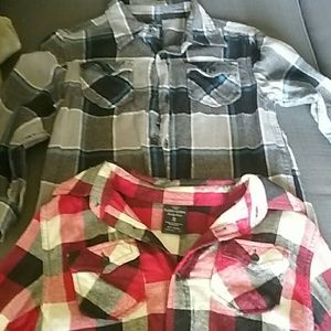 Two boys flannel ls shirts
