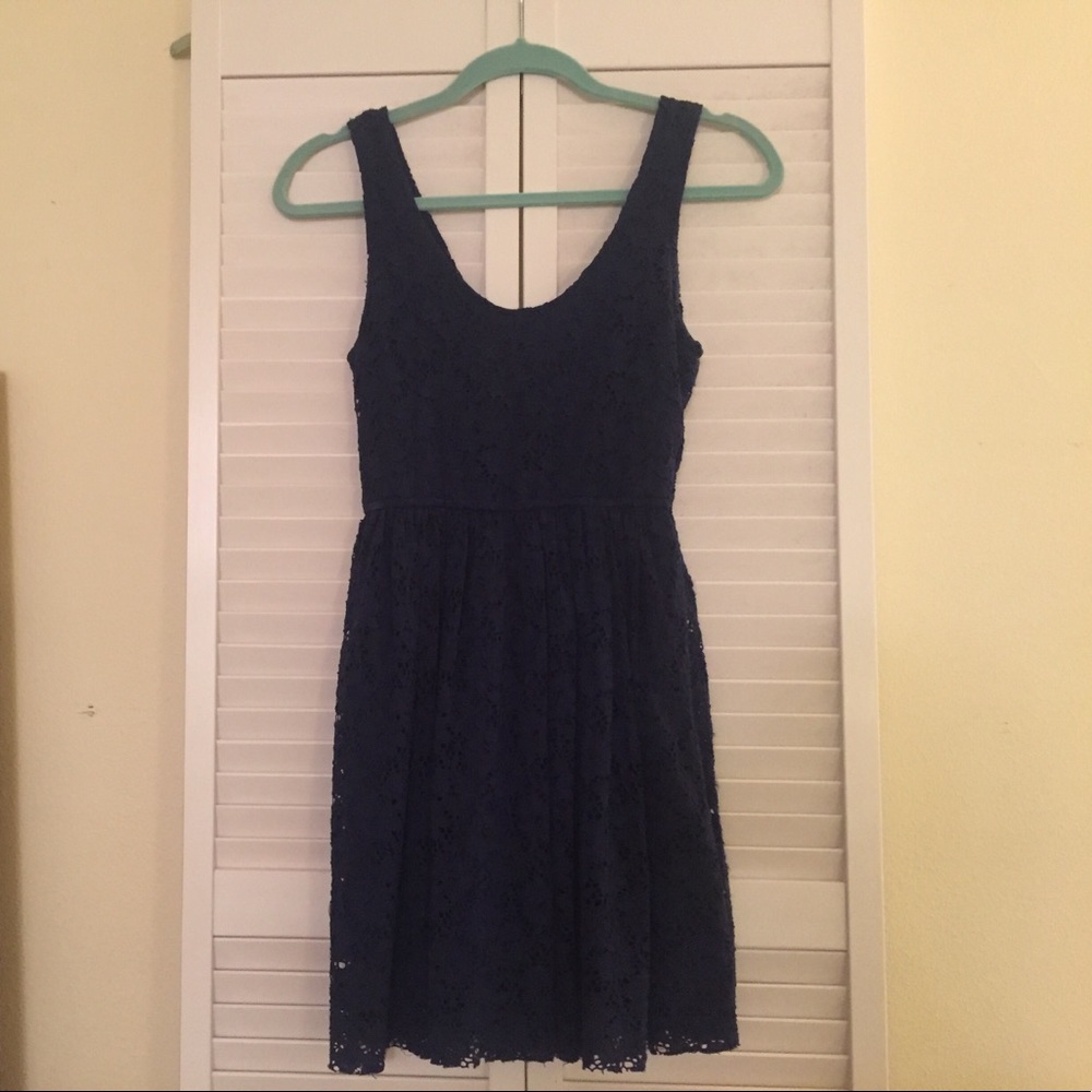Navy eyelet dress