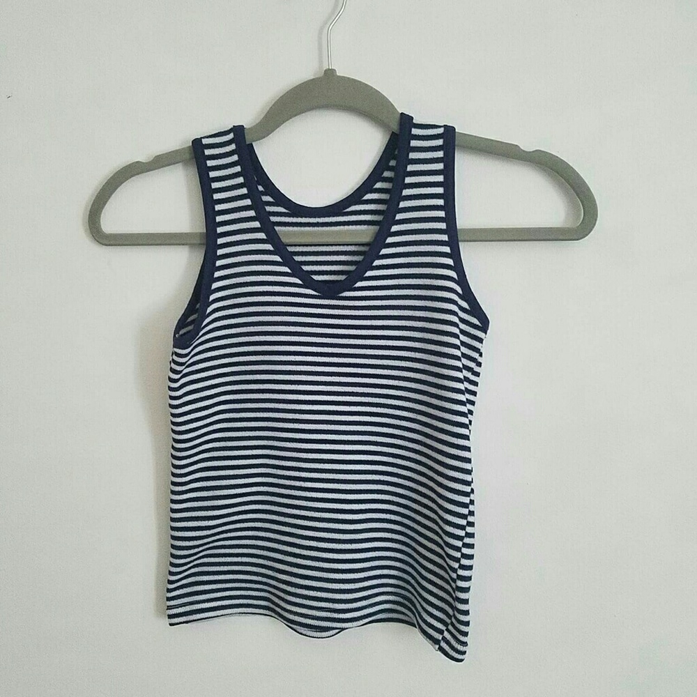 💗 Navy Blue & white Striped Tank 👌