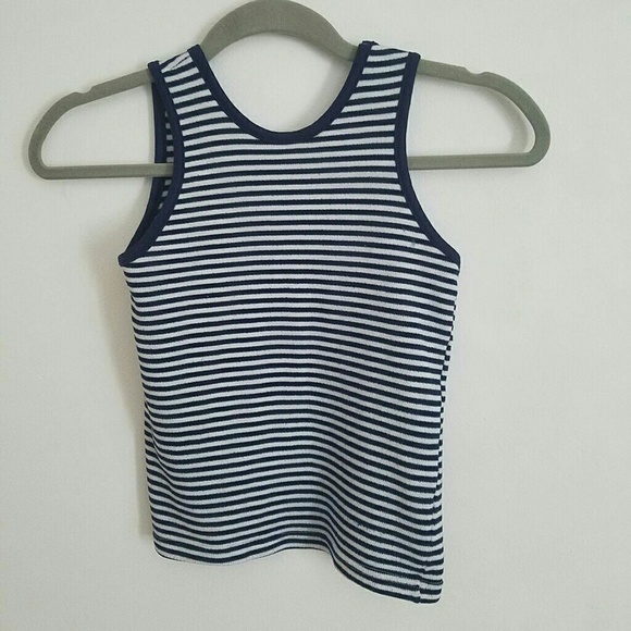 💗 Navy Blue & white Striped Tank 👌 - Picture 2 of 3