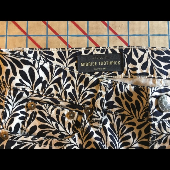 NWT J. Crew midrise toothpick fern print jean  24 - Picture 4 of 6