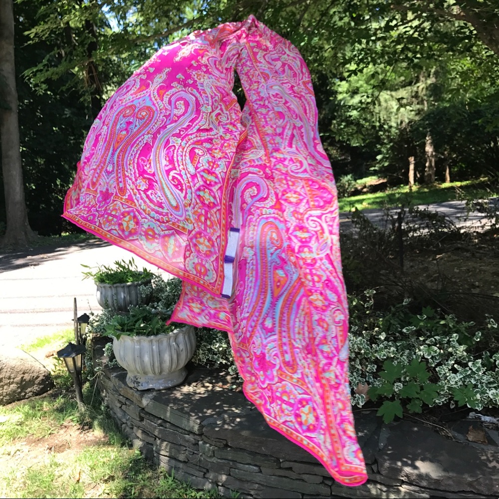 Vintage Ralph Lauren Purple Label Silk Scarf 