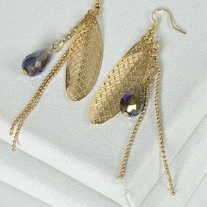 Delicate Crystal Dangle Earrings