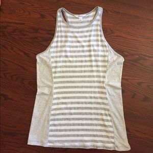 Athleta tank top, good as new, gray/white, medium