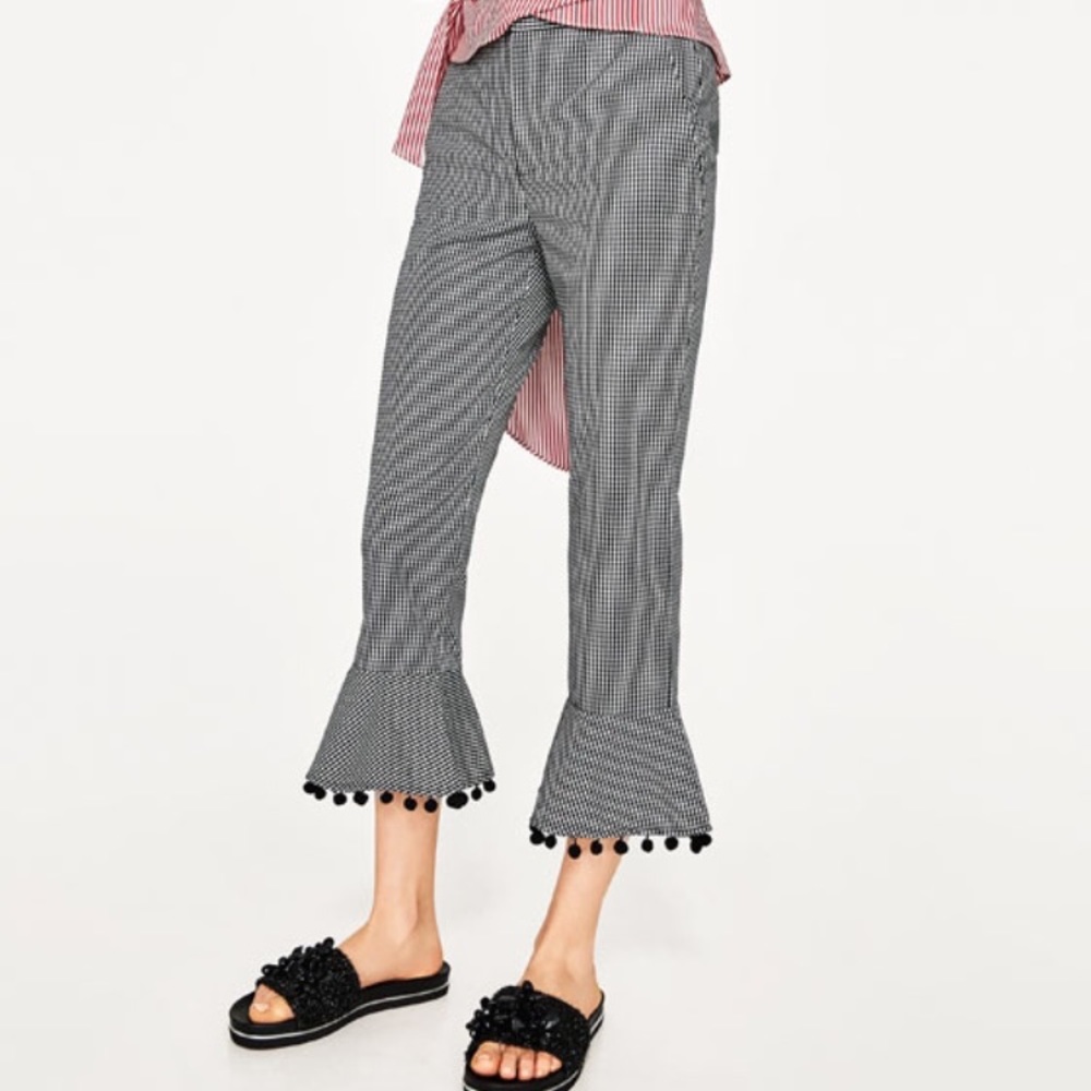 Gingham pants Zara size M