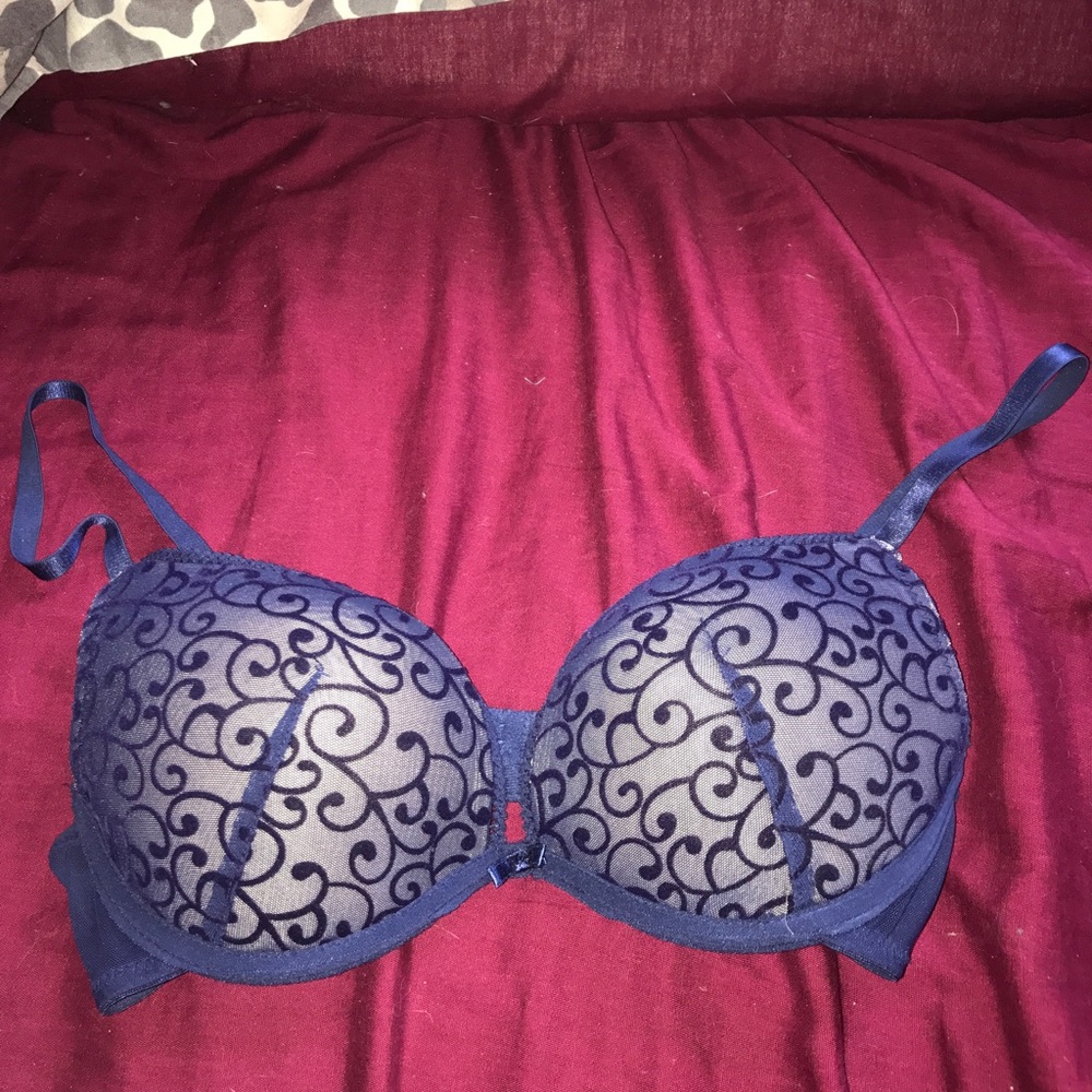 Blue push up bra
