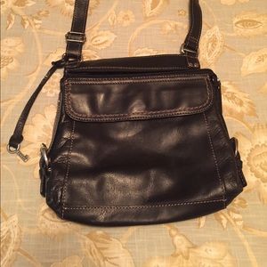 Fossil leather cross-body