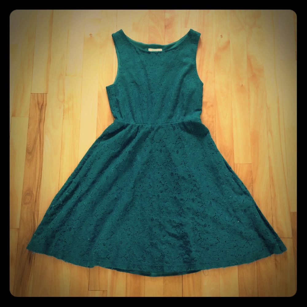 Teal Lace Dress