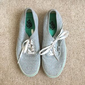 Grey and turquoise polka dot Vans
