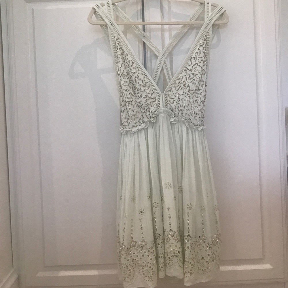 Free People Francis Mini Dress in Mint