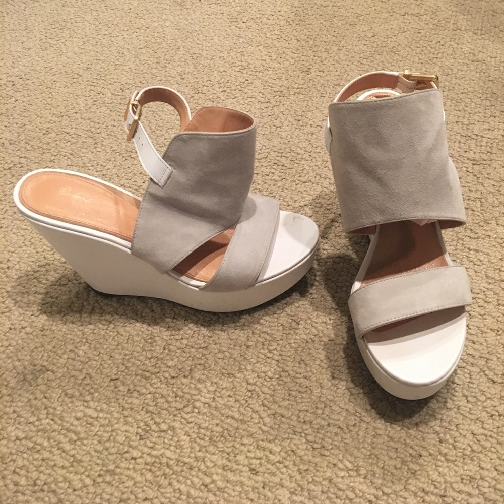 Robert Clergerie Suede & Leather Wedges.