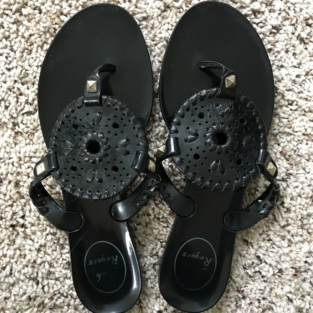 Jack Rogers black jelly sandals