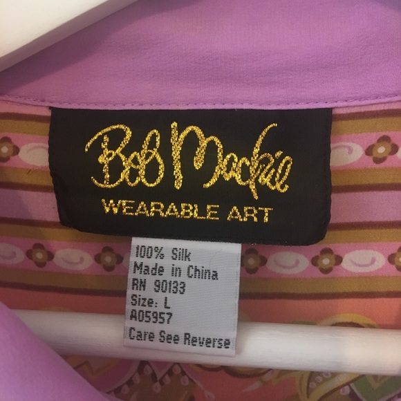 Bob Mackie 100% Silk Button Up Elephant Print Top - Picture 6 of 8