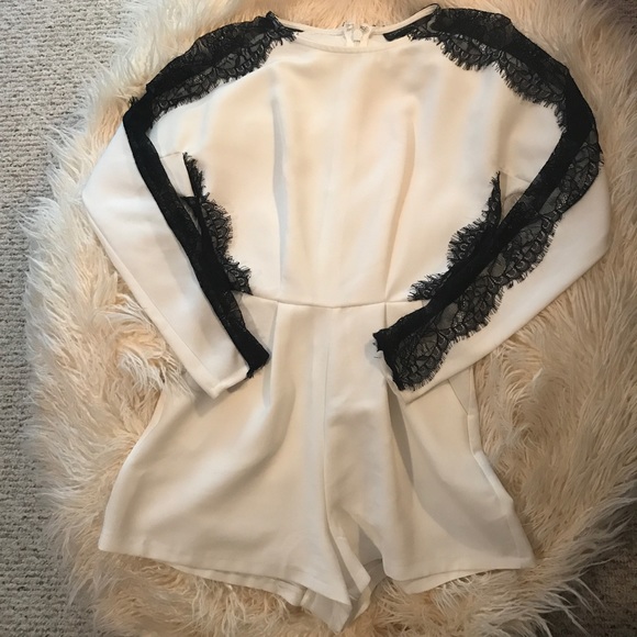 Topshop Pants - Topshop black and white lace romper!