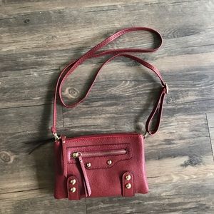 Vegan Leather Red Crossbody