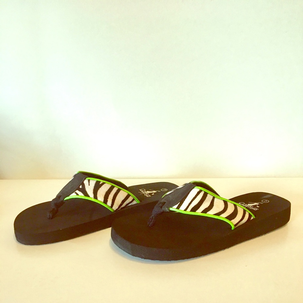 Women's Corky's zebra hair with lime accent