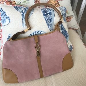 Gucci bamboo suede purse