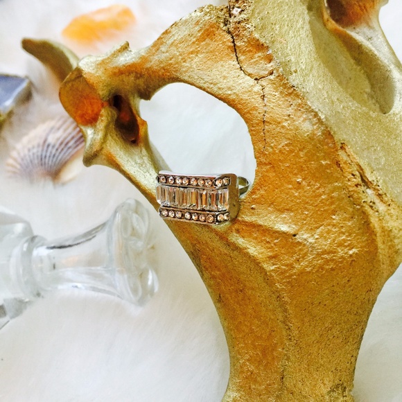 . {GATSBY} Crystal bar ring o/s - Picture 2 of 8