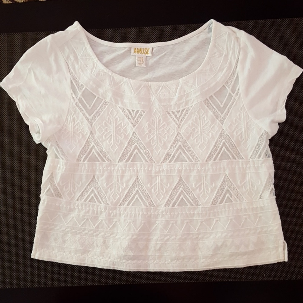 White lace front Amuse shirt