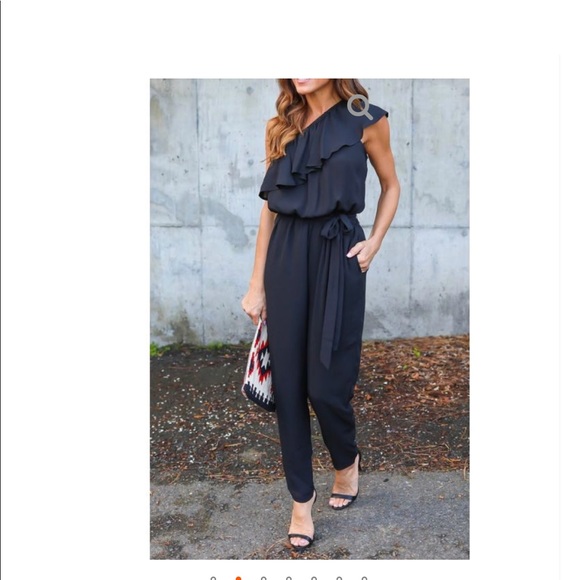 Athena Black Ruffle Jumpsuit🍂 2 Hr Sale 1 Left - Picture 2 of 5