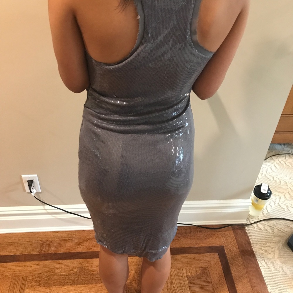 Grey sequin dress