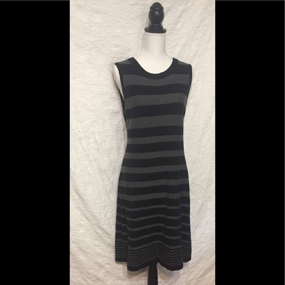 Evan Picone Grey/Black Career Sweater Dress Size L