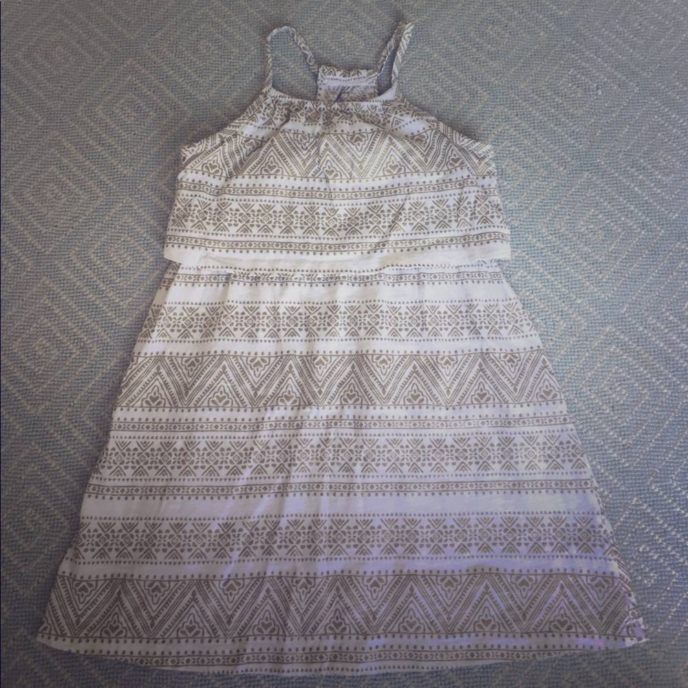 Girls Carter Maxi Dress; gold and white