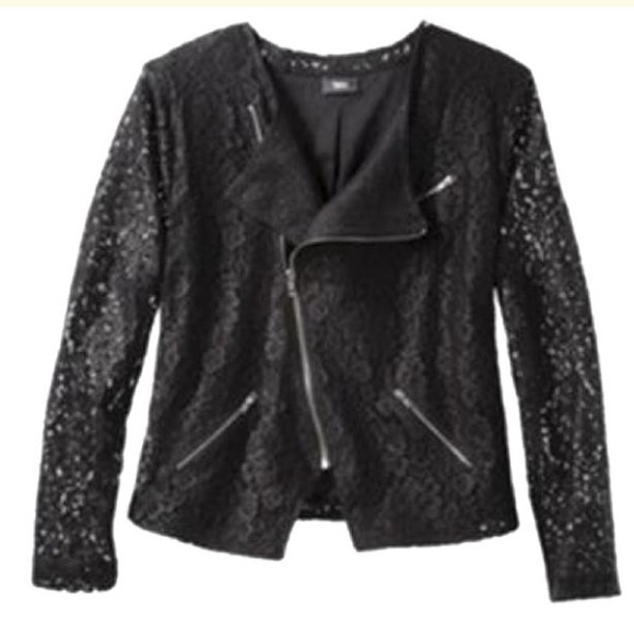 Mossimo Supply Co. Jackets & Blazers - Mossimo Black Lace Moto Jacket