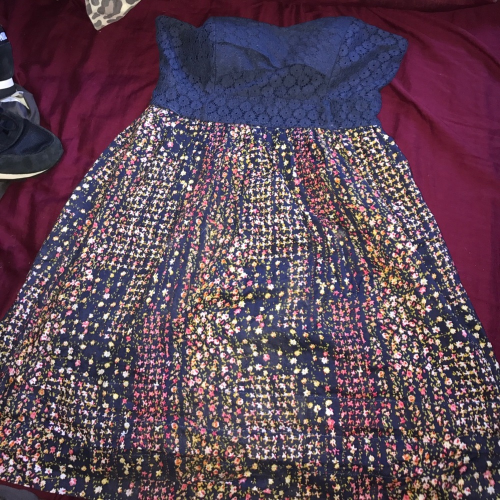 Strapless mini dress