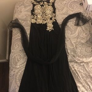Formal dress black w gold