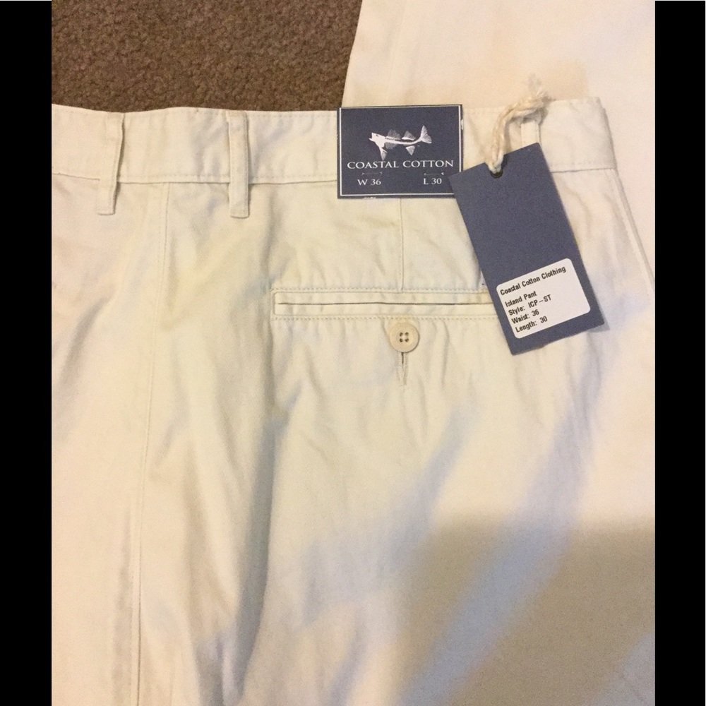 NWT MEN'S COASTAL COTTON LIGHT KHAKI PANTS - Picture 6 of 6