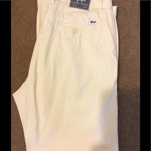 NWT MEN'S COASTAL COTTON LIGHT KHAKI PANTS - Picture 2 of 6