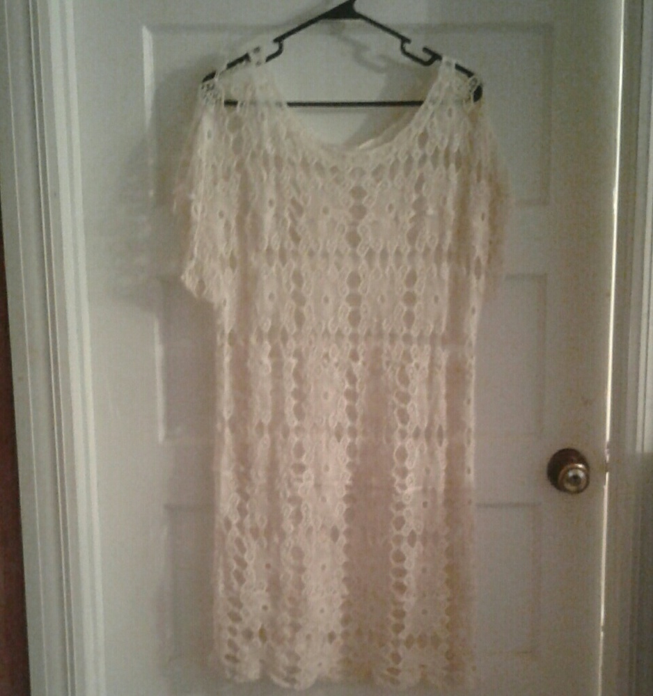 Crocheted cotton coverup