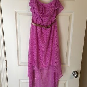 High low strapless summer dress