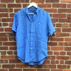 NWOT Men's Linen Ralph Lauren S/S Button Down