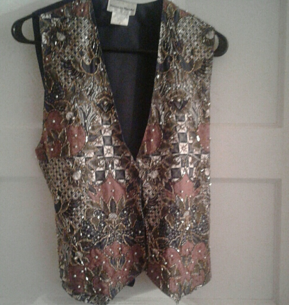 Nouveau monde beaded embroidered vest