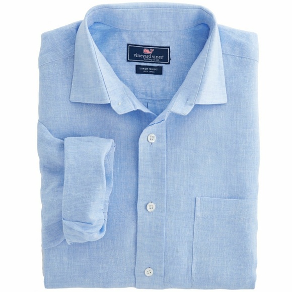 Vineyard Vines Solid Linen Classic Murray Shirt M - Picture 2 of 3