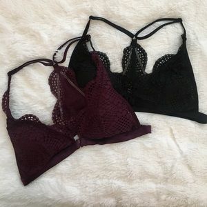 VS lace front-close bralettes