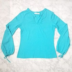 Zara Basic Fitted LS Top w/ Peasant Sleeves