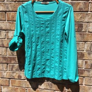 Gusta Fashion long sleeve aqua/teal colored shirt