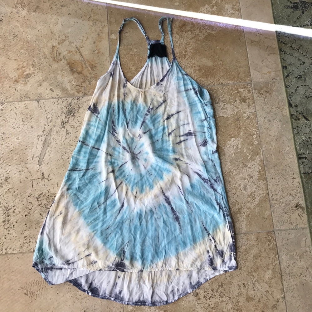Blue Life Blue Tie Dye Cover Up Dress S
