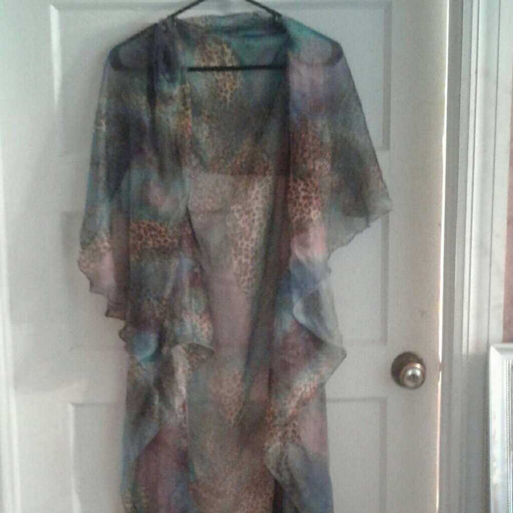 AlAbama girl wrap turquoise animal print NWT