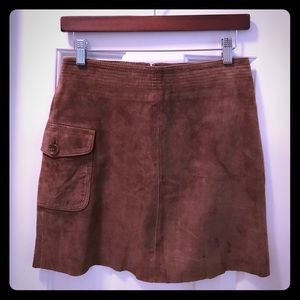 J. Crew Leather Suede Brown Skirt 🌺 Size 0 2