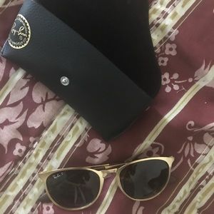 Gold "Erika" Ray-ban sunglasses with case